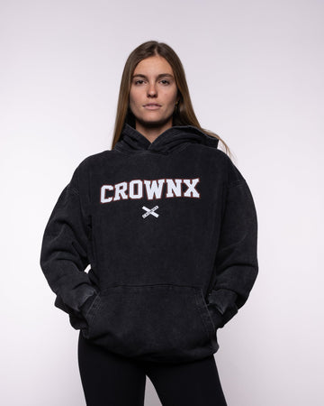 SUDADERA VARSITY BLACK WMN